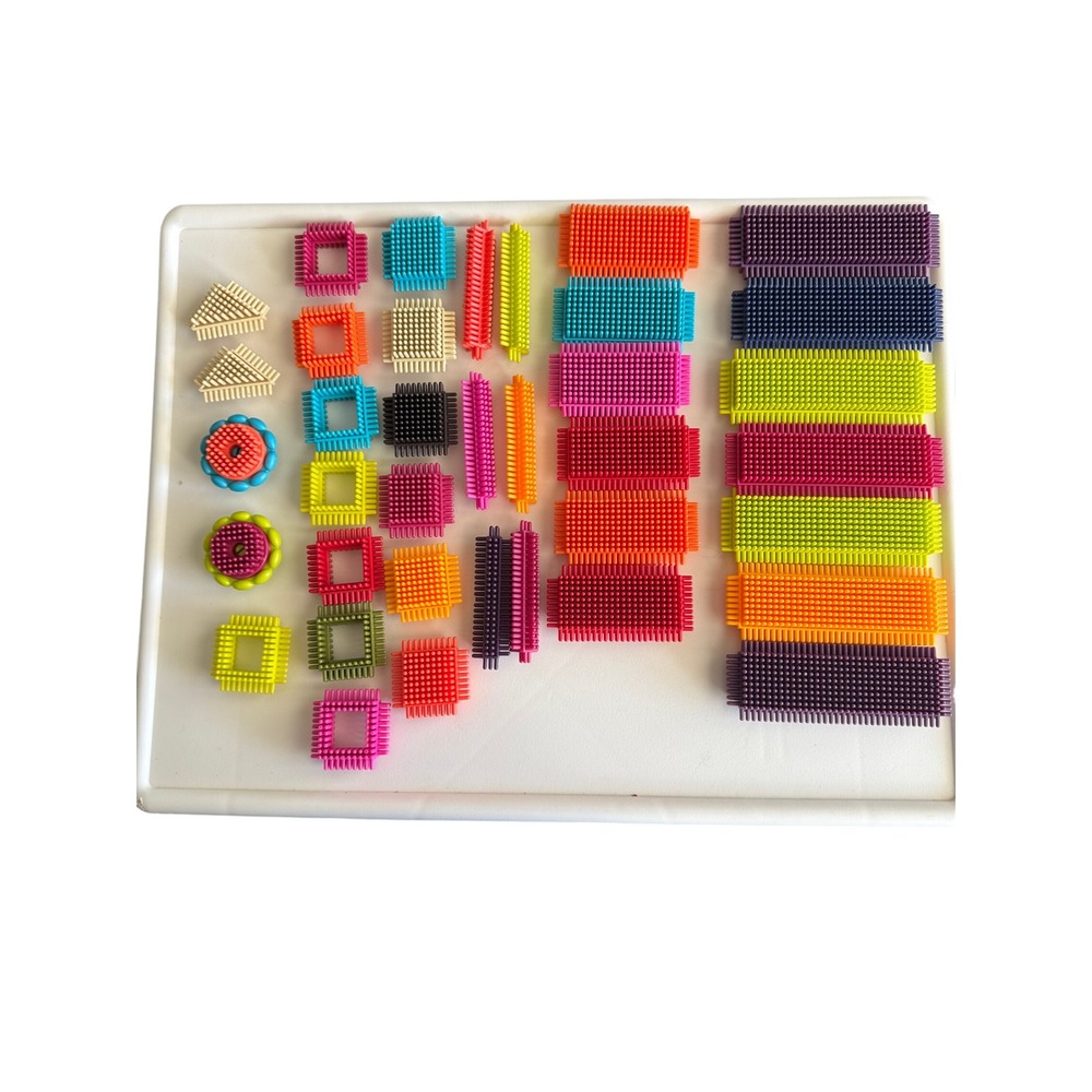 Unbranded Bristle Blocks 37pc Set Multicolor Sensory Building Toy STEM Preschool
